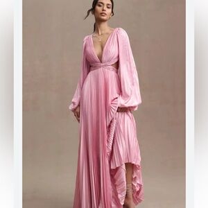 Mac duggal Leena cut out pleated dress pink rose new with tags size 14